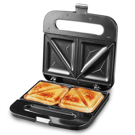 Elite Gourmet ESM2207SS# Stainless Steel Sandwich Panini Maker Grilled Cheese Machine Tuna Melt Omelets Non-stick Cooking Surface, 2 Slice, 750 Watts, Stainless Steel